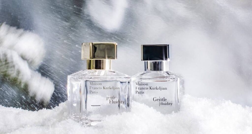 MaisonFrancisKurkdjian TwobottlesofMaisonFrancisKurkdjianfragrancesinthesnow